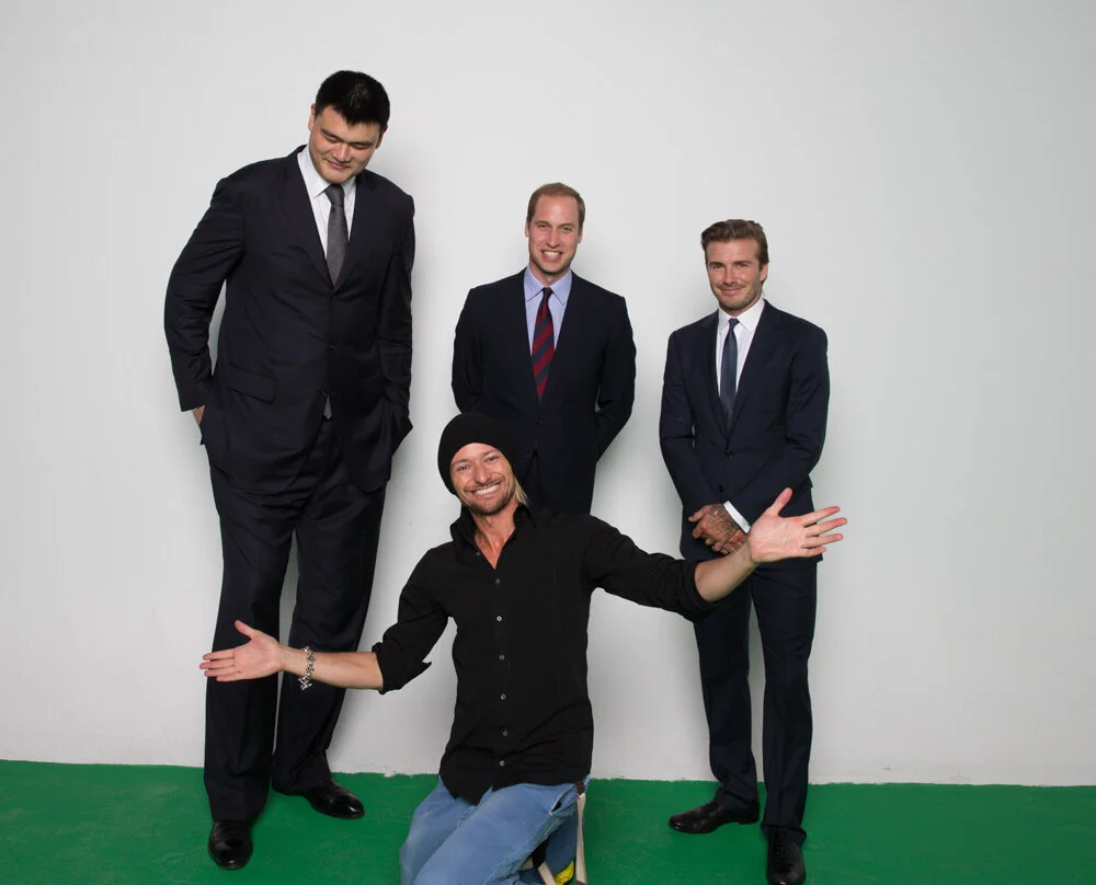 Yao Ming, Prince William, David Beckham and Kristian Schmidt.