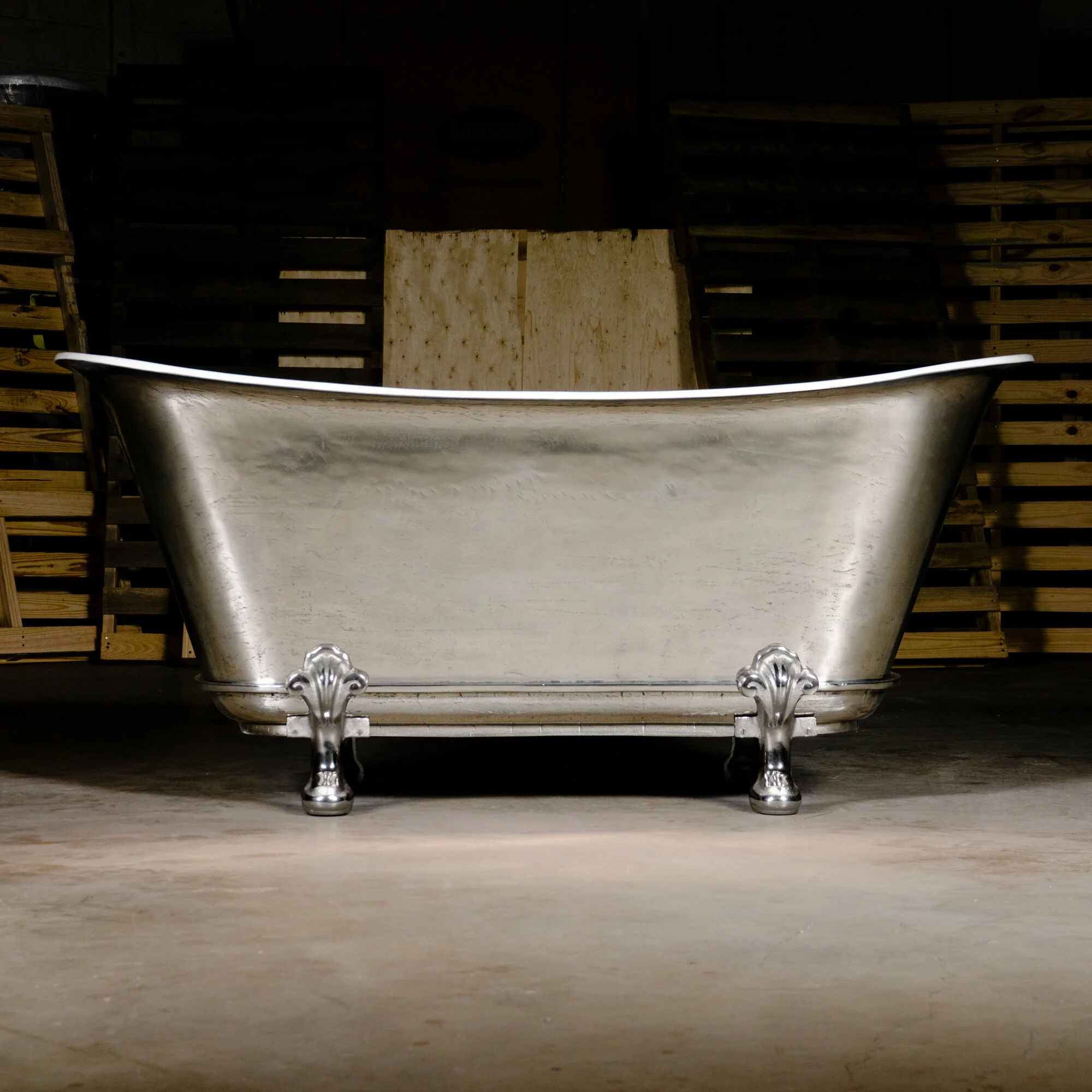 No. 41 - The 59" Chariot Clawfoot, Polished Pewter with Drain and Overflow