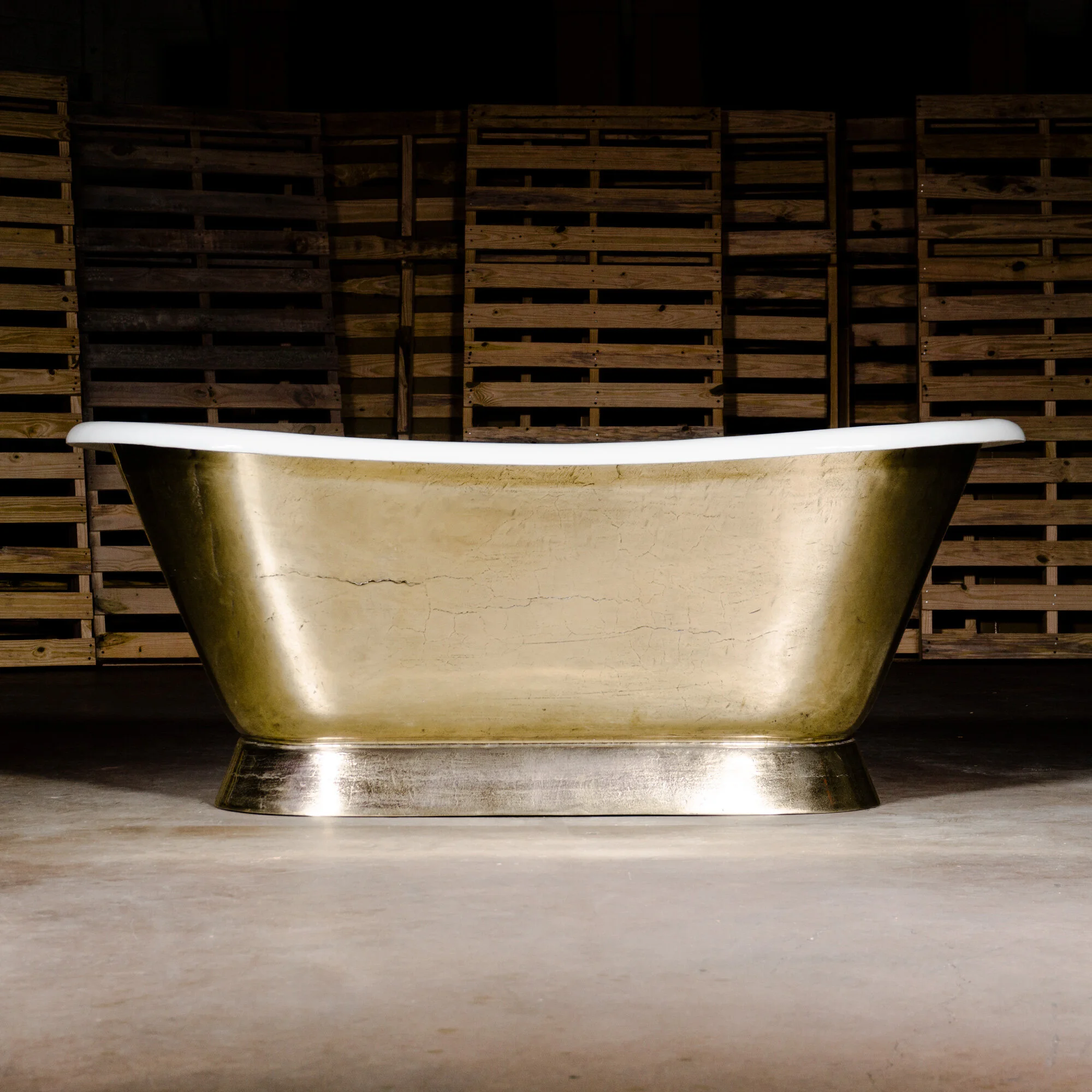 No. 30 - The 66" Plinth Bateau, Polished Brass with Drain and Overflow