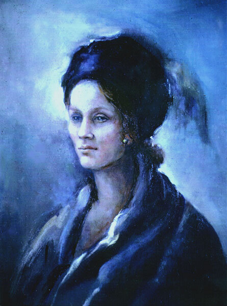 Lady in Blue   22" x 28"  oil