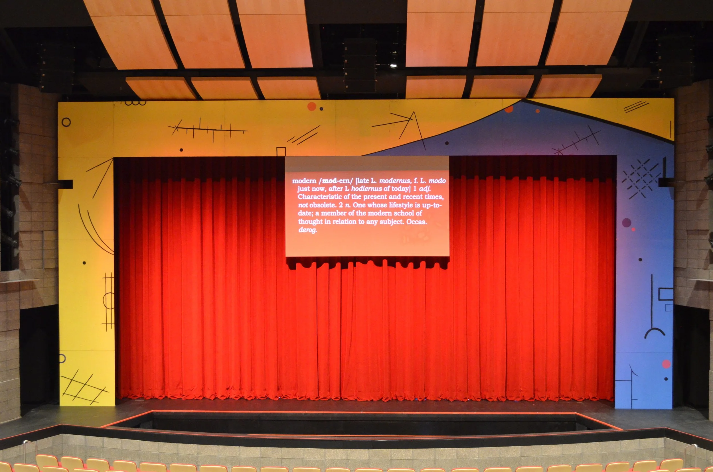  The Performing Arts Center at Mesa Community College finished construction in 2014. The space is designed not only for theatrical performances, it hosts graduations, music performances and more, so the stage is void of a distinct proscenium found in