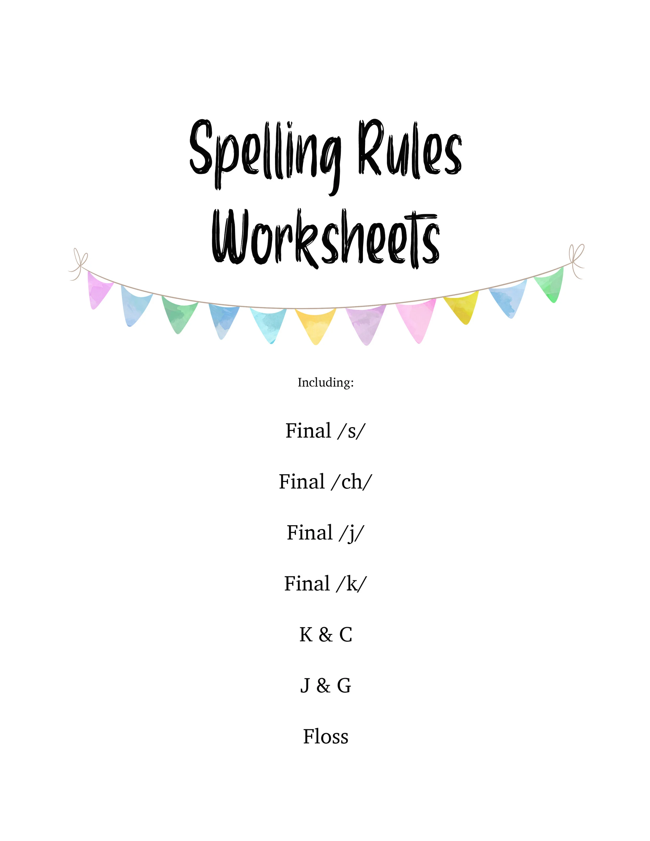spelling rules worksheets with the strubhars