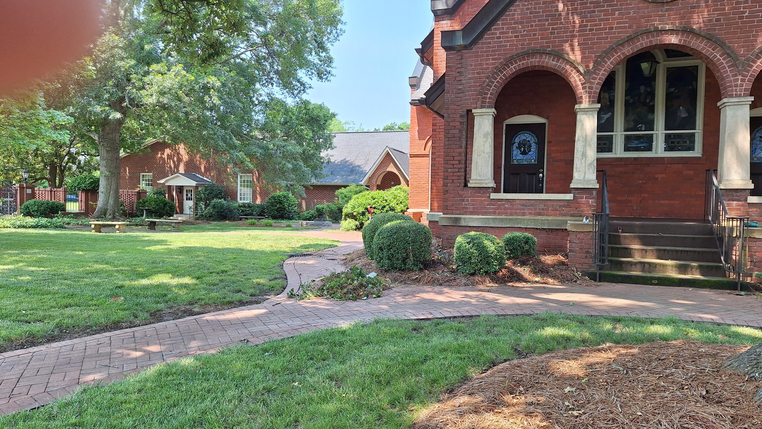Front Porch and Parish Hall.