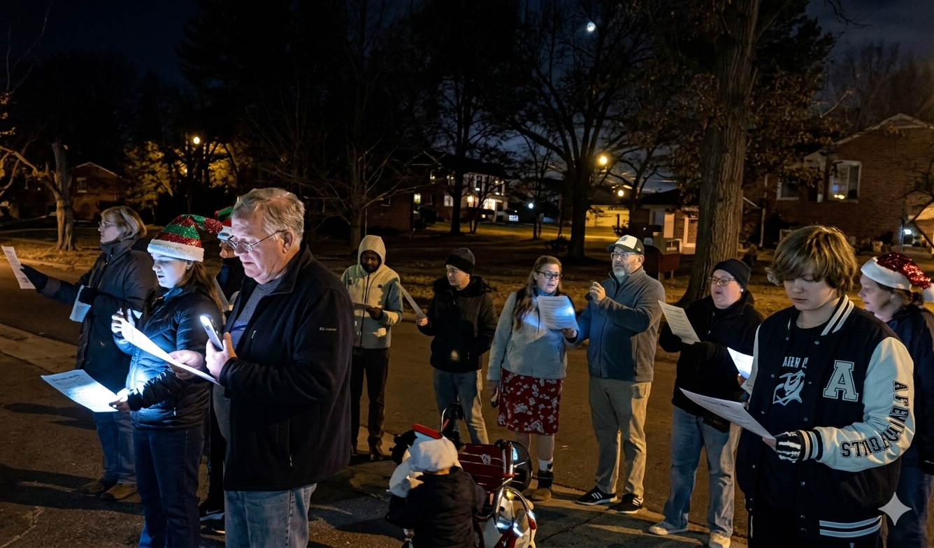 Caroling in the neighborhood