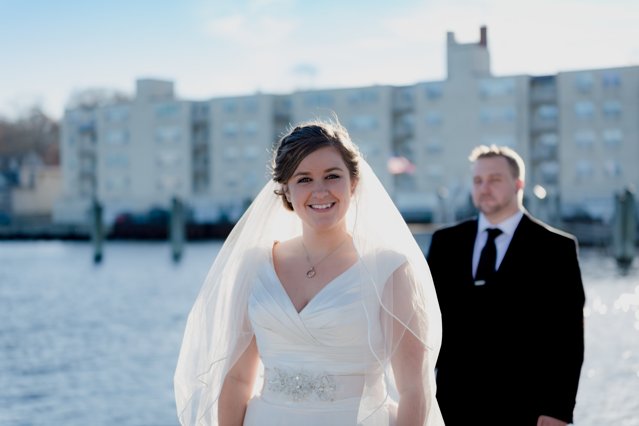 Bride and Groom by the Water, New London CT