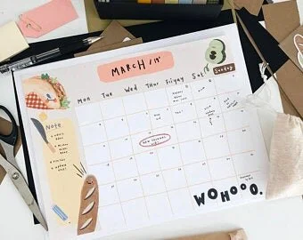 Breadtabel Monthly planner