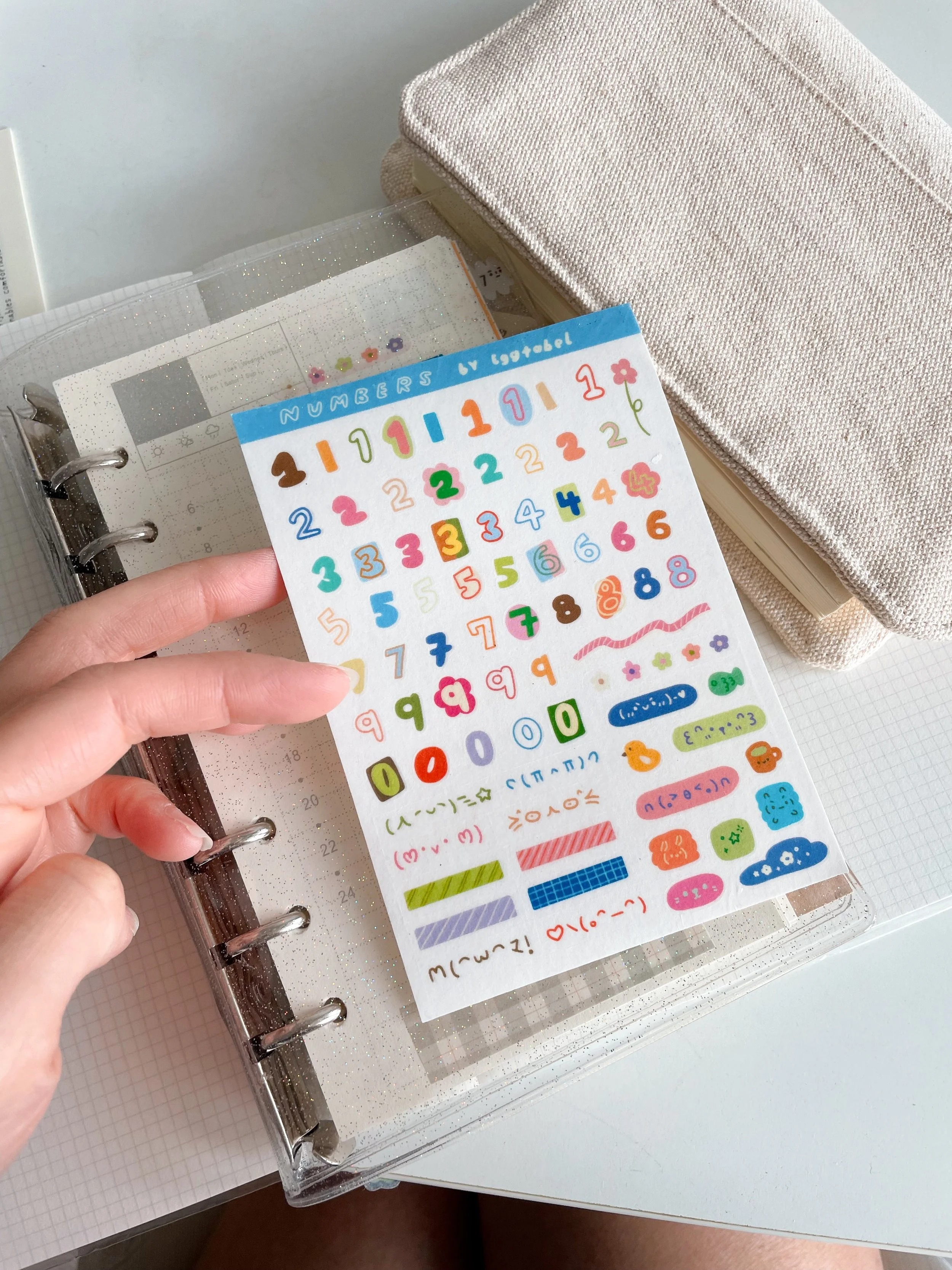Numeral sticker sheet