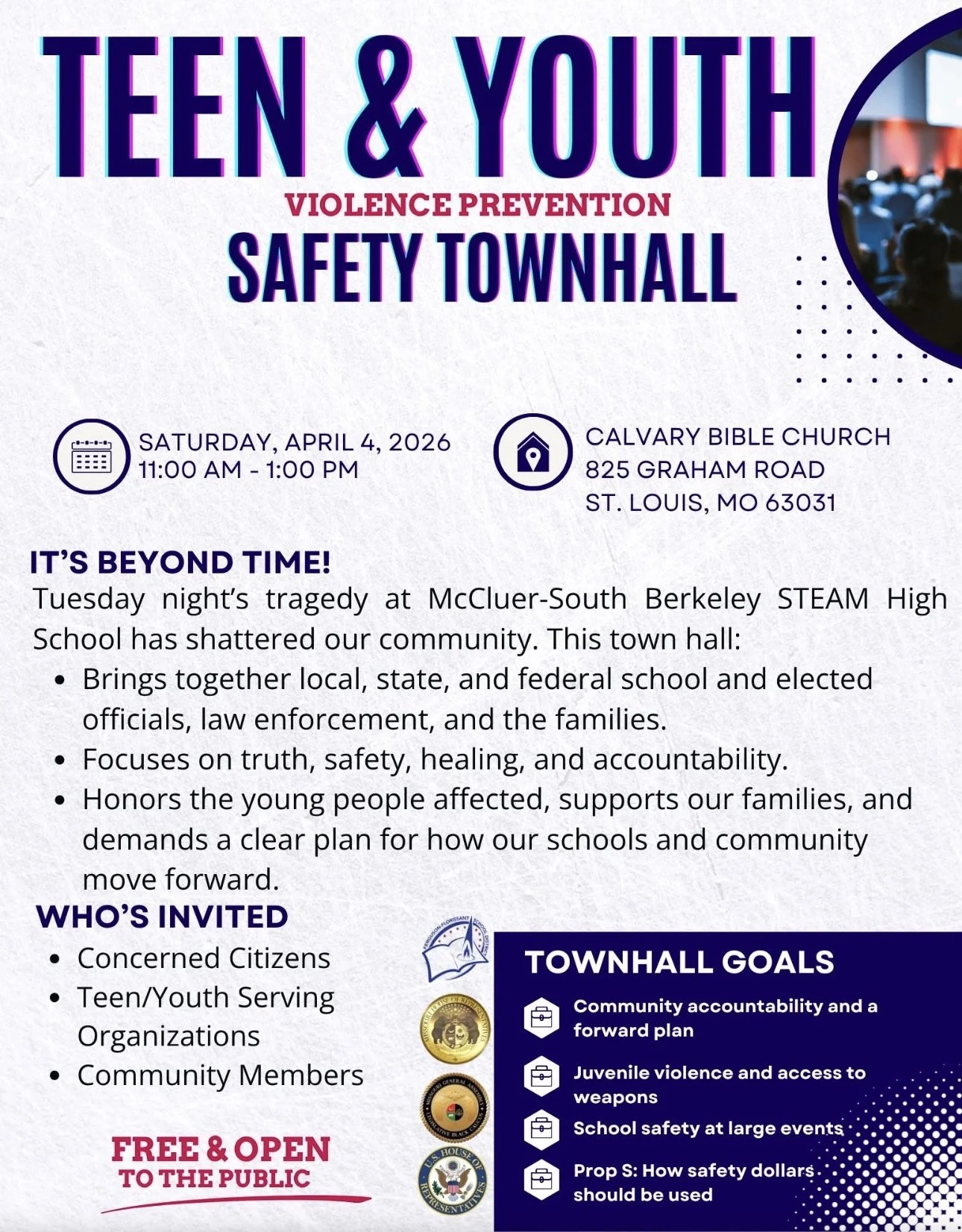Teen and Youth Safety Town Hall with Representative Kem Smith