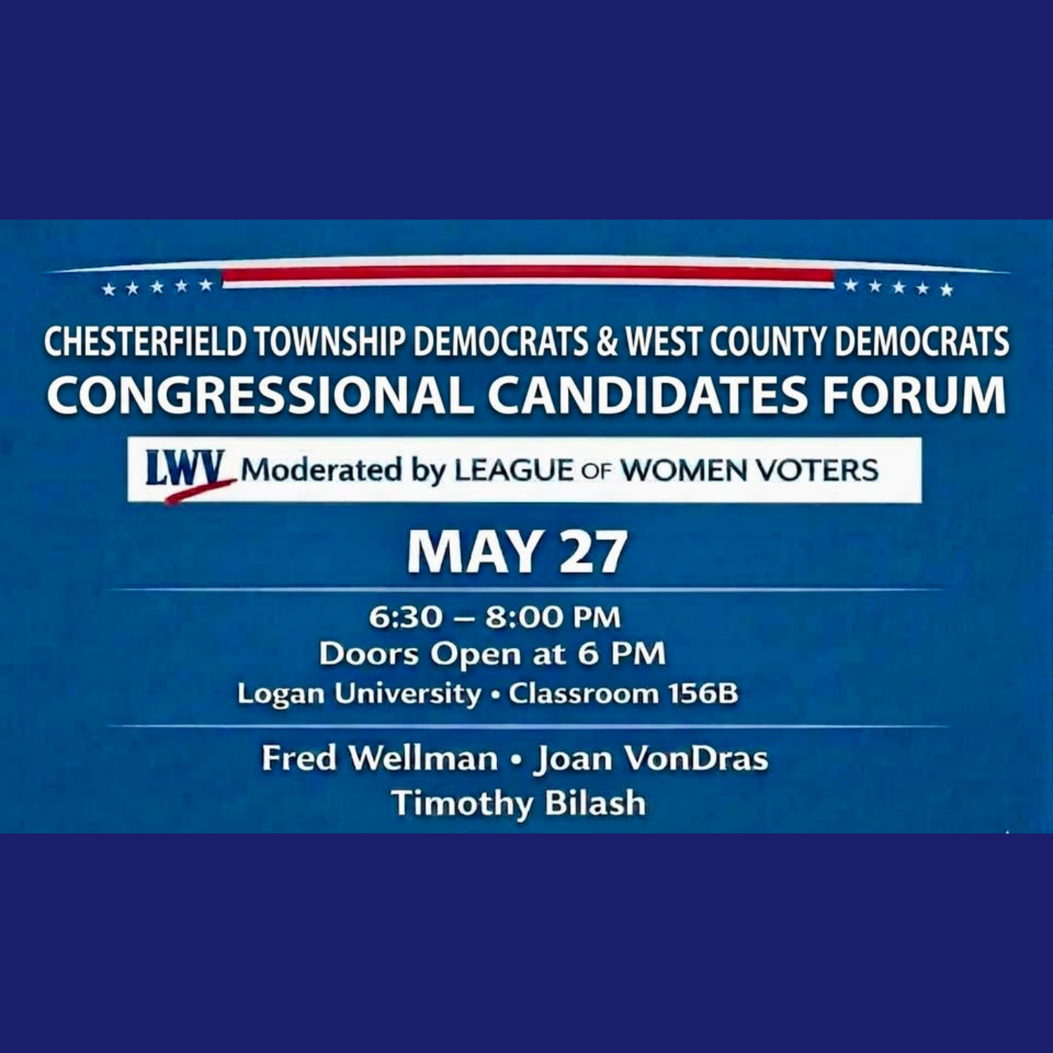 2nd Congressional District Forum Hosted by Chesterfield Democrats and West County Democrats