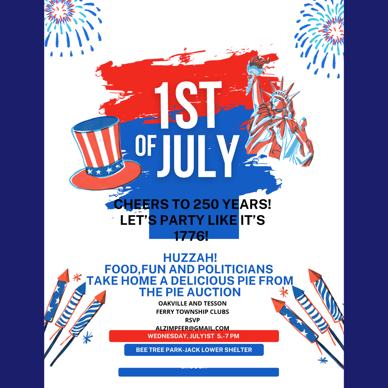 Cheers to 250 years! Let's party like it's 1776! Oakville and Tesson Ferry Democrats Event