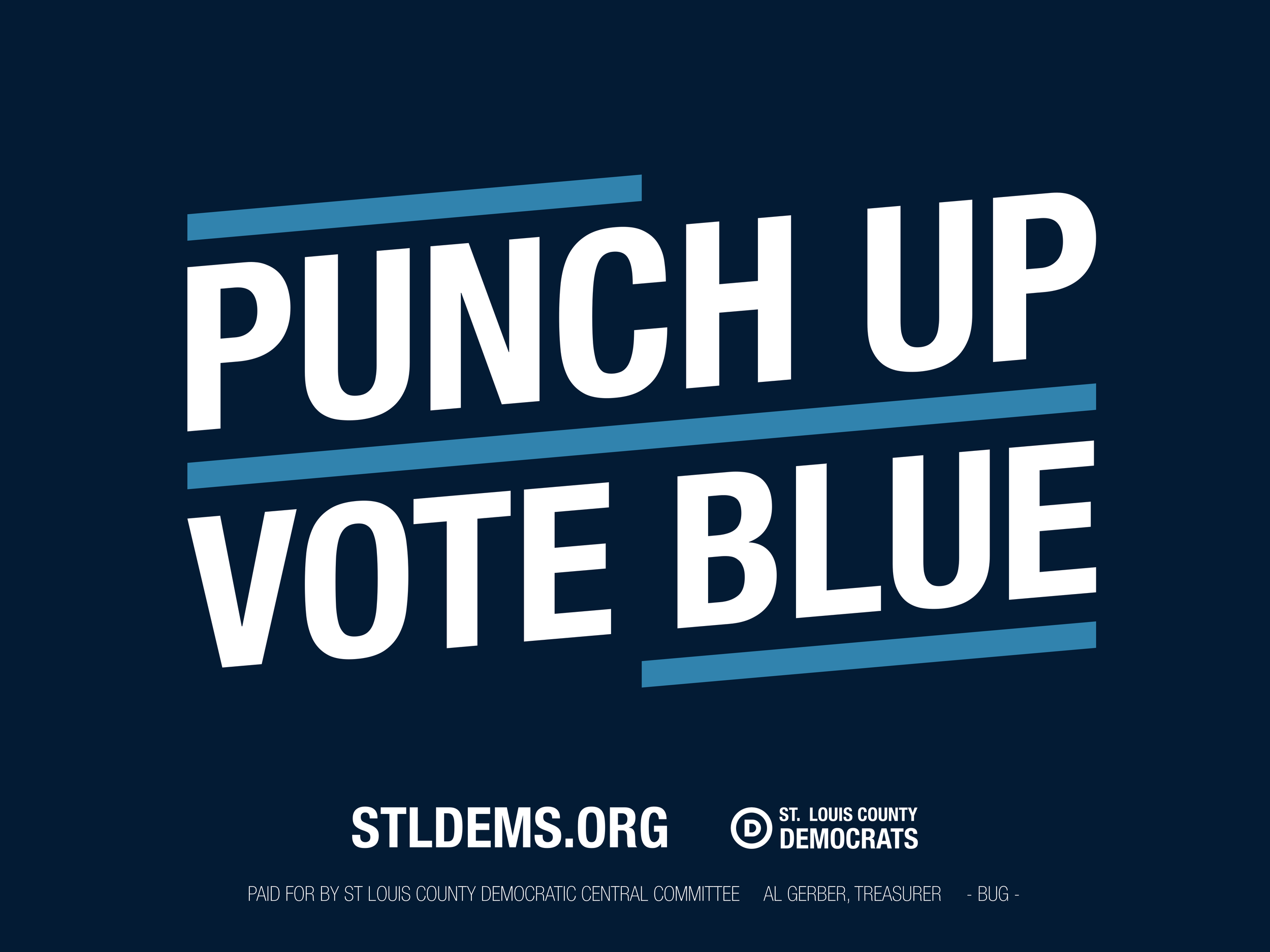 Punch up vote blue sign