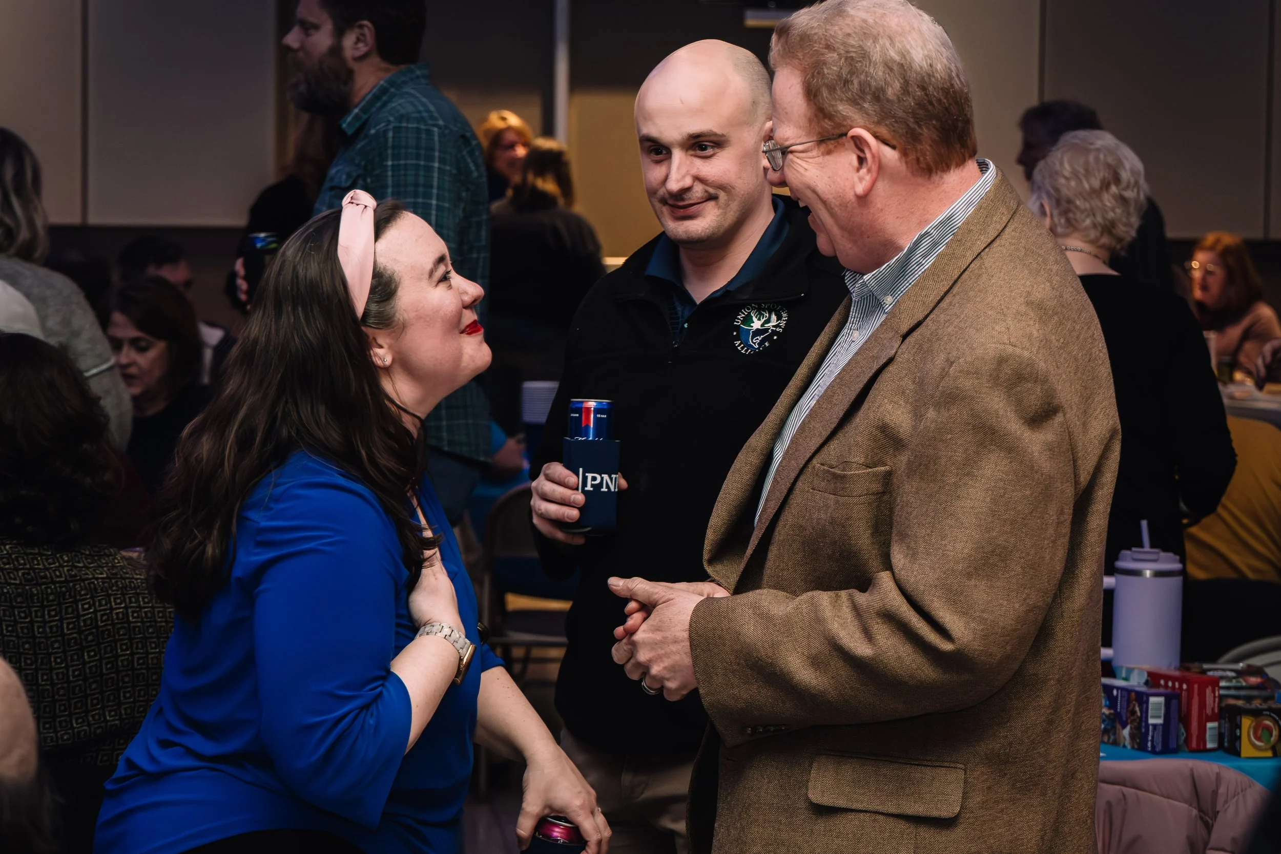 St. Louis County Democrats Chair Jessica LaBozzetta, St. Louis City Democrats Chair Sean Fauss, and County Assessor Jake Zimmerman