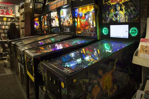 Step back in time with these retro pinball machines.