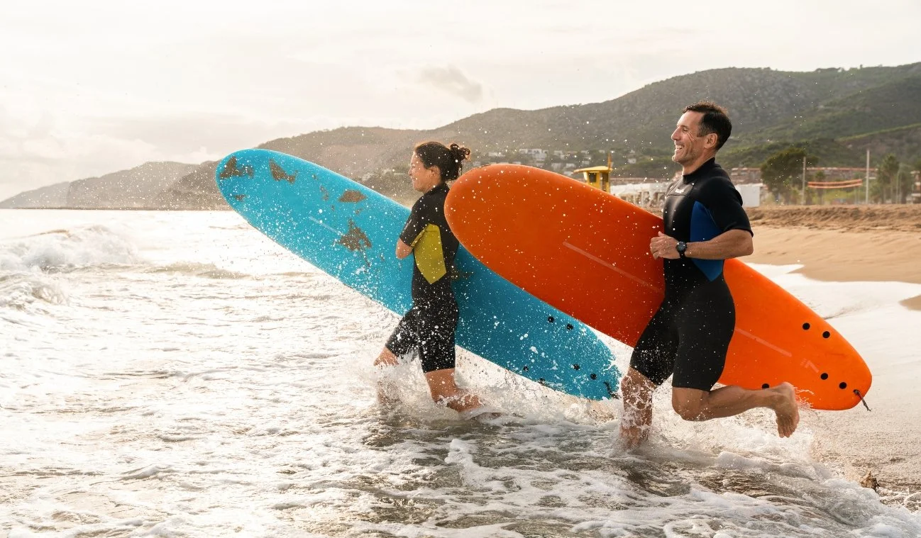 surfing or bodyboarding