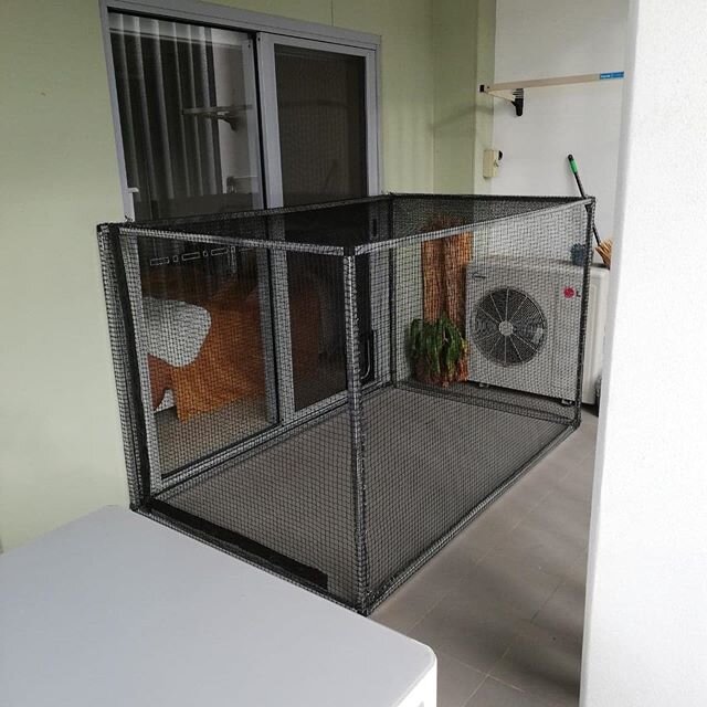 Another balcony enclosure that meets body corporate compliance 🙌 These start at $600 and are perfect for small balconies that still allows your cat to enjoy being outside safely 😻