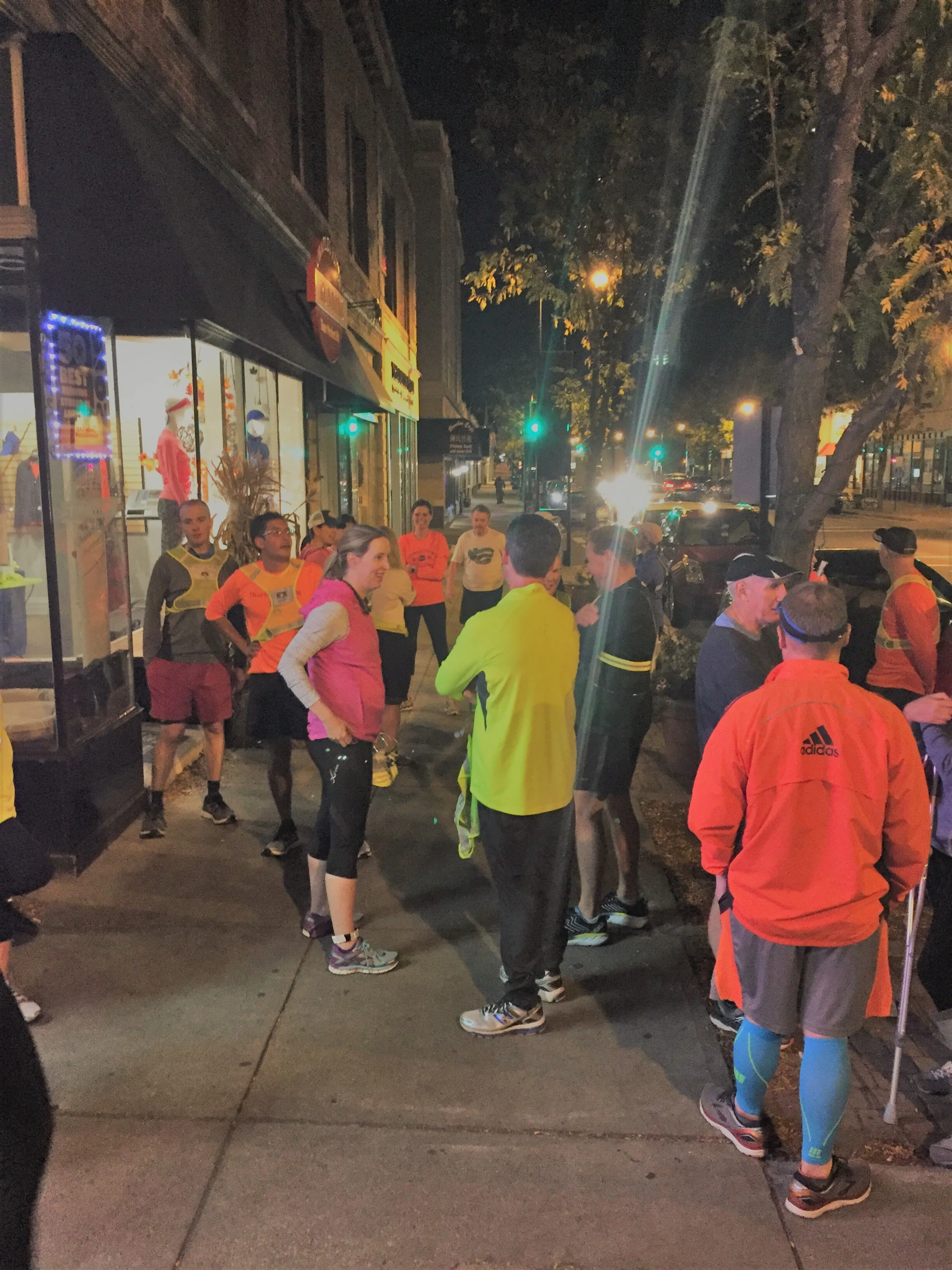 Event outside running shoe store near Sharon, MA