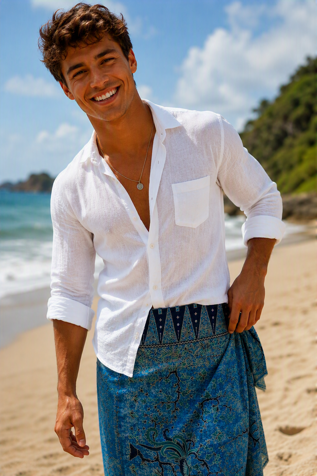 Male Sarong Beach white shirt-3.png