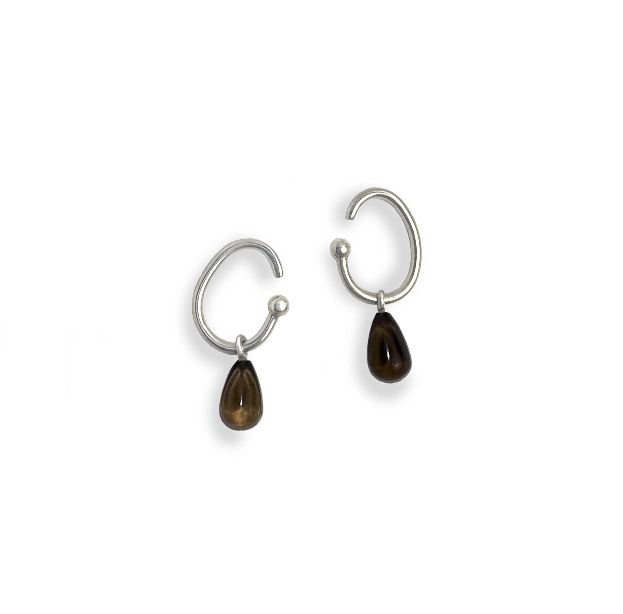 Lobe Cuffs - Smokey Quartz Drop