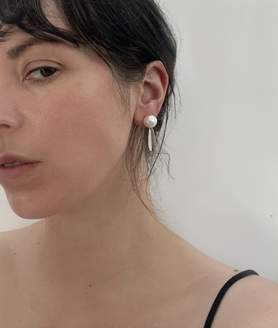 pearl crystal drop earring