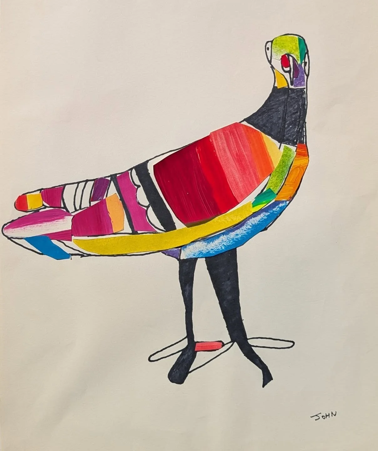 &quot;Collage magic by John &mdash; starring the one and only  Lara the Pigeon
.
 #PigeonArt