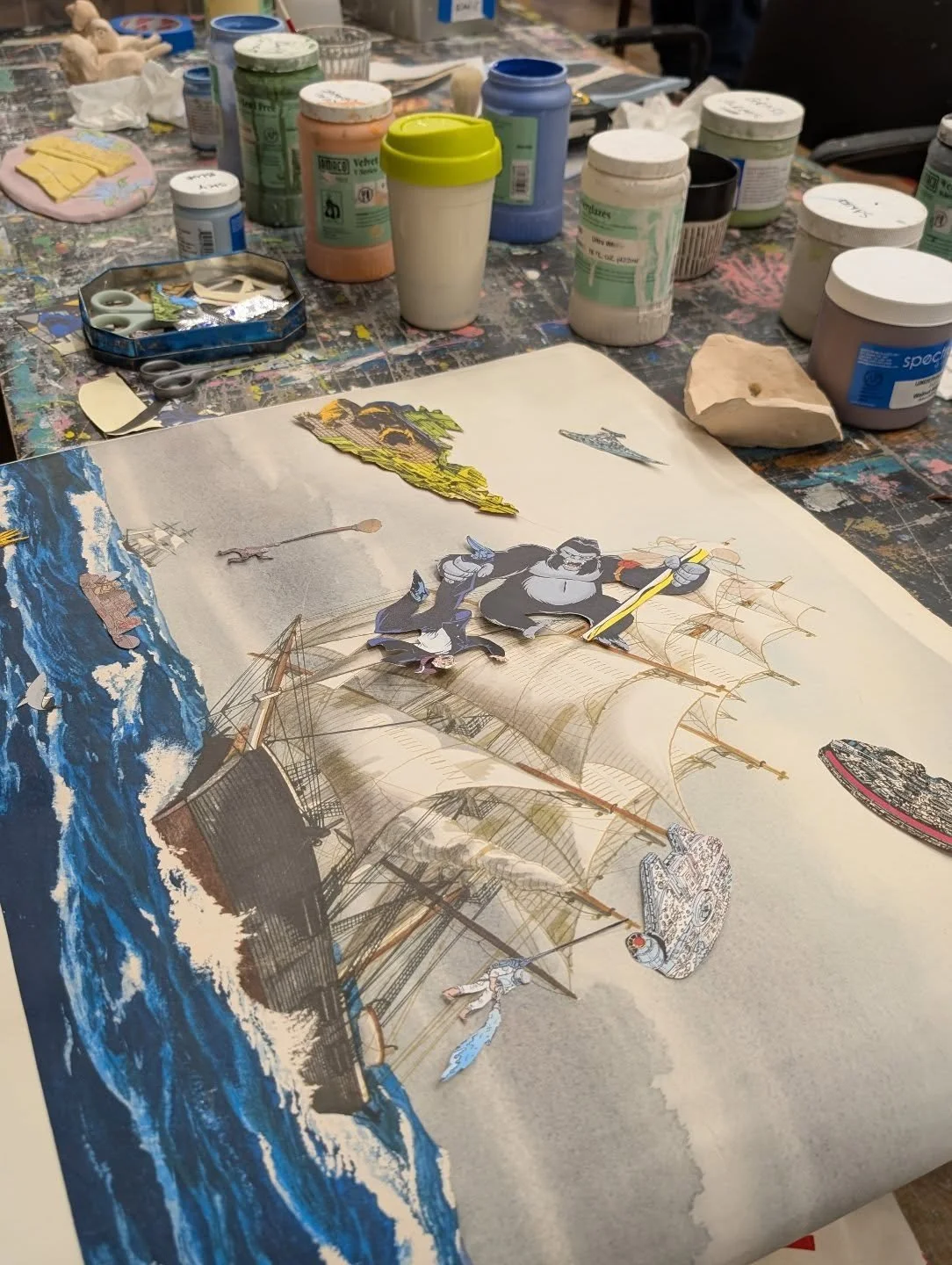 Oohwee &mdash; we&rsquo;re&nbsp;very excited about this corner of the studio! Dave&rsquo;s been mixing car boot finds and old comics into one gloriously off the wall collage &mdash; 👁️👁️ watch this space as it comes to life.