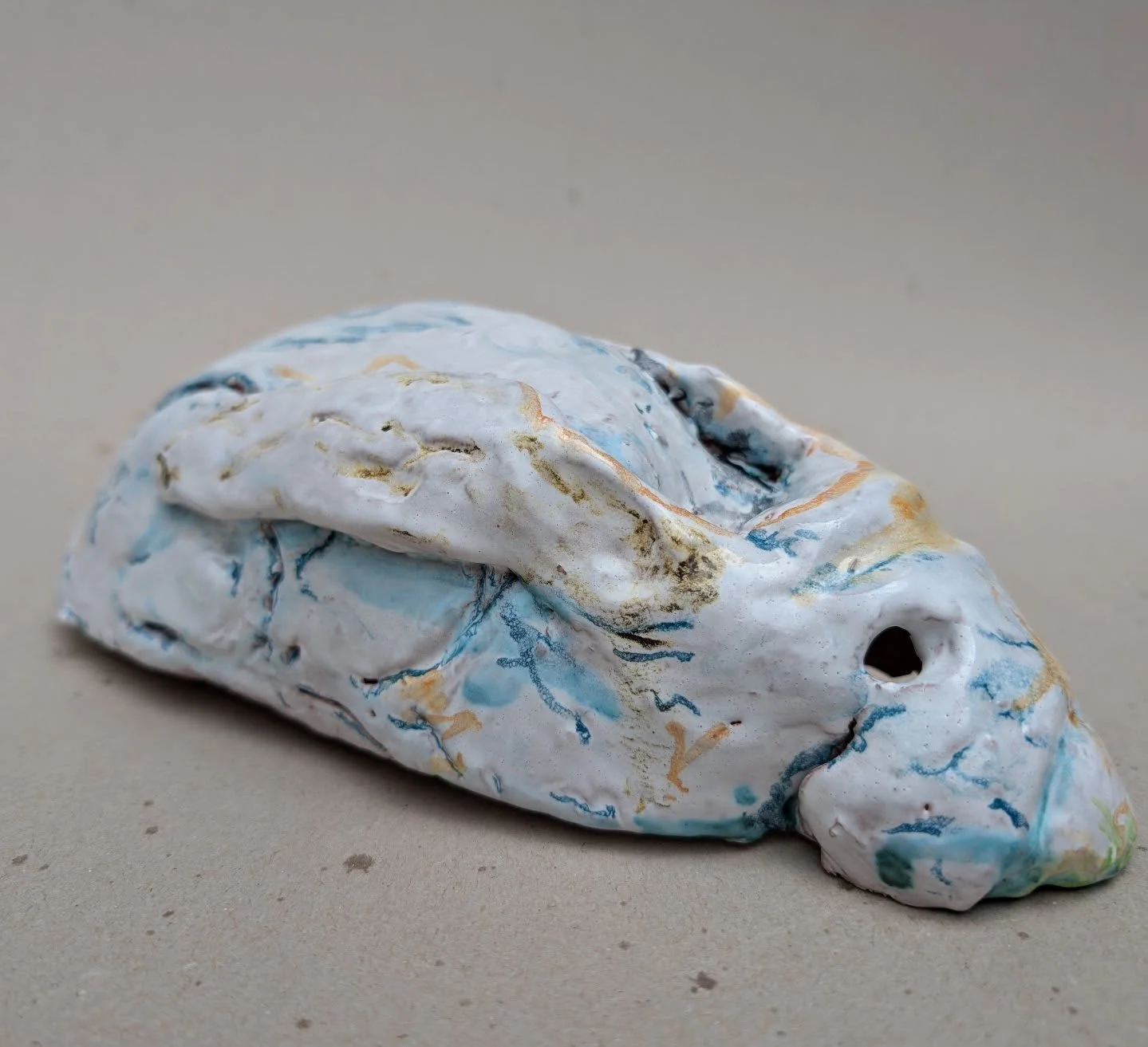 For the past few months, @agalis.manessi has been working alongside our artists in the studio, generously sharing her wonderful knowledge of making and glazing.

This White Hare by Affiong is a beautiful example of that creative exchange &mdash; a sp