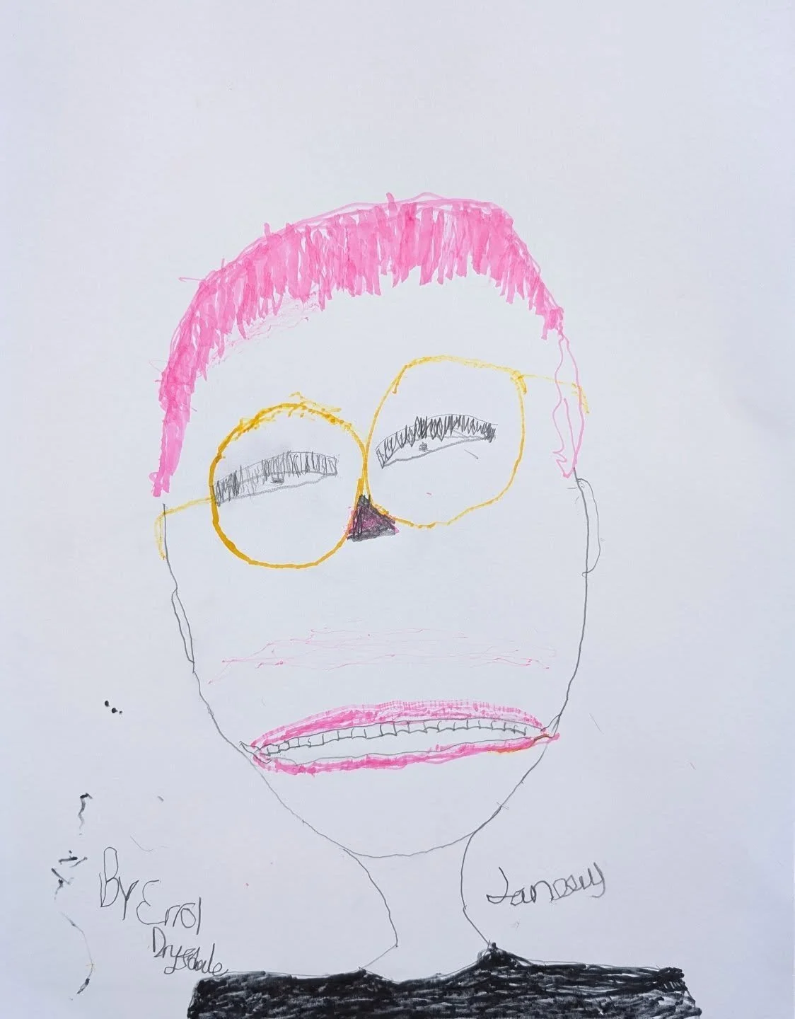 When Jenny turned up with pink hair, Errol reached for his pencils. What followed was this brilliant portrait, which now hangs pride of place in the studio and is loved by all.
.
Pls leave a message for Errol
