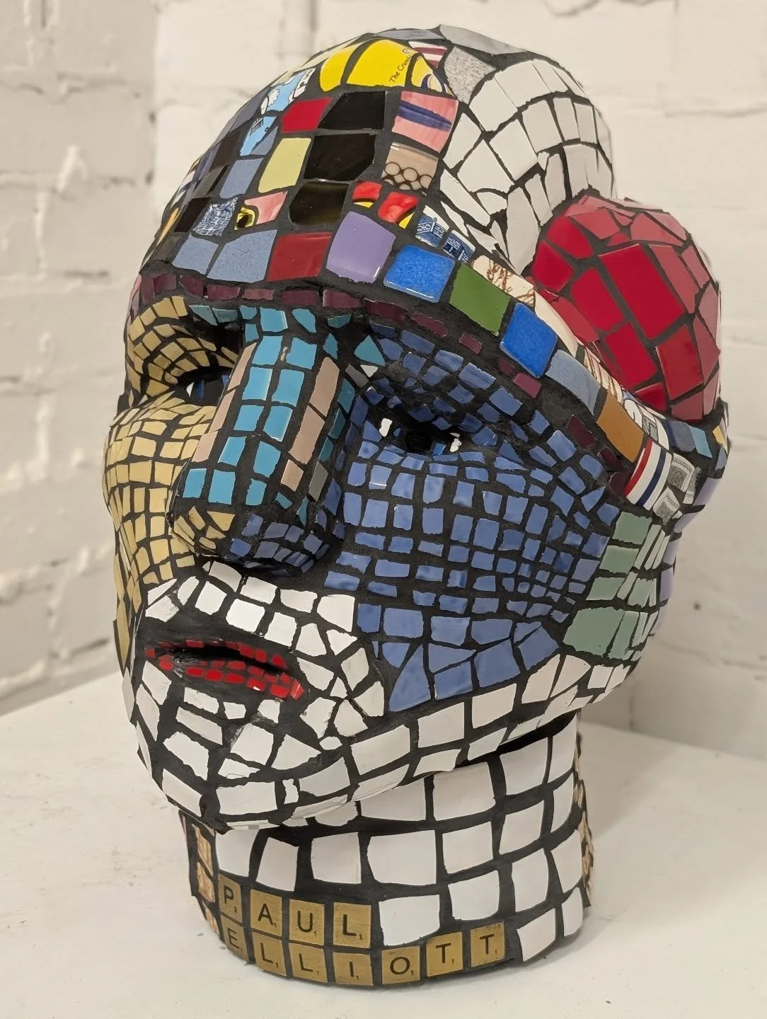 Months in the making. Hundreds of hand-cut mosaic tiles, each placed with meticulous care.

Paul's captivating sculpture reveals an exposed mind through patience, precision, and craftsmanship&mdash;one tiny piece at a time.