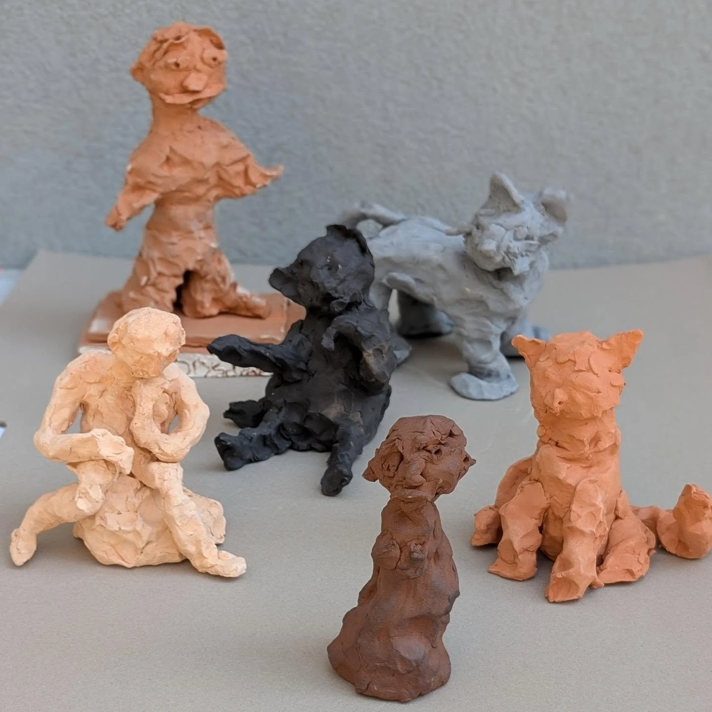 Midsummer Clay-dont miss it.

Following on from Errol&rsquo;s singing  Clay Glorious Clay 🎶

Here are some of  his cherished characters  shaped by the way his hands smother and squish the clay.

So much joy, in a lump of clay. 🤎

To enjoy Errols wo