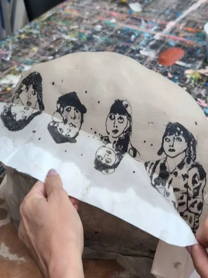 Drawn in Clay ✍️

For Midsummer Clay, Sam has been exploring ways to bring her iconic drawings into the world of ceramics.

Using a&nbsp;slip trail on wet clay, she has found a way to transfer the character and detail of her pen drawings onto the sur
