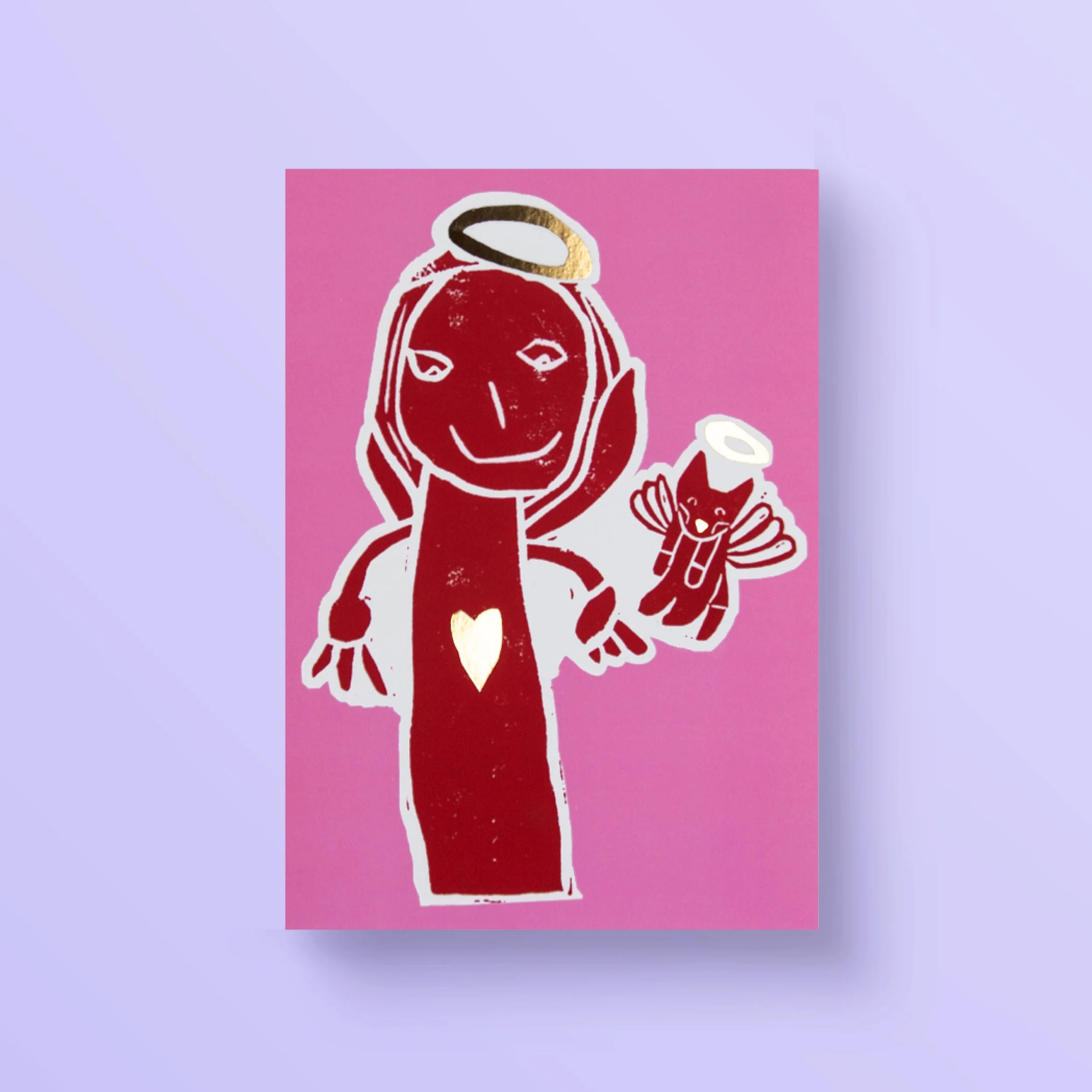Christmas Card - Pink and Red