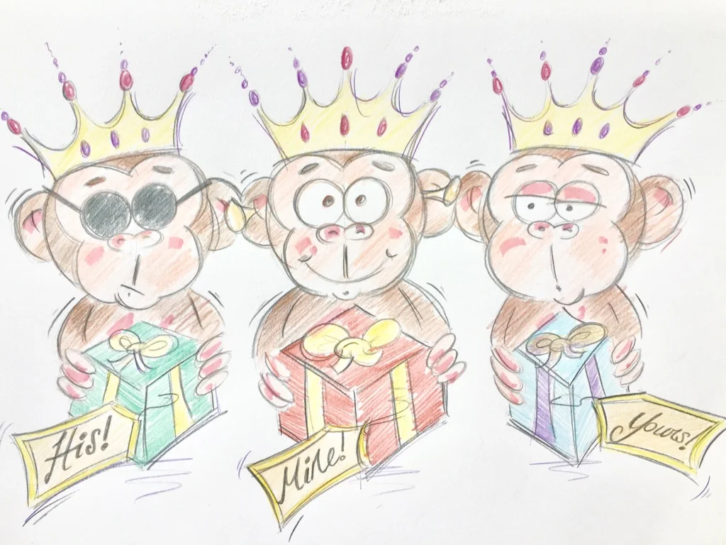 Three Wise Monkeys (Original sketch)