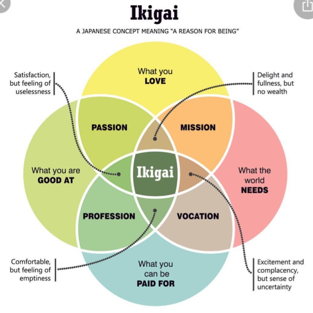 IKIGAI- a Japanese concept meaning &ldquo;a reason for being&rdquo;. 😃🌍 Where are you on your journey? Have you found your IKIGAI?