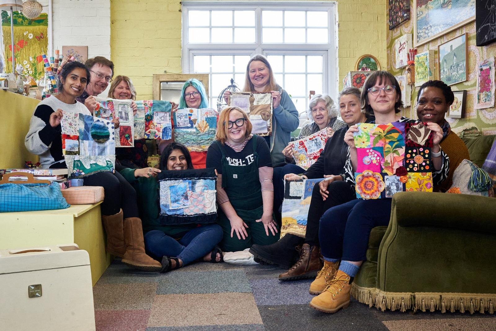 A lovely photo from the last of the Northampton textile making sessions at @stitchandmakestudiotake2 - what wonderful group and space! Huge thanks to our creative facilitators @hersee_creative_studio  and
@redrumpus_nn and Abi Jackson for the space!?