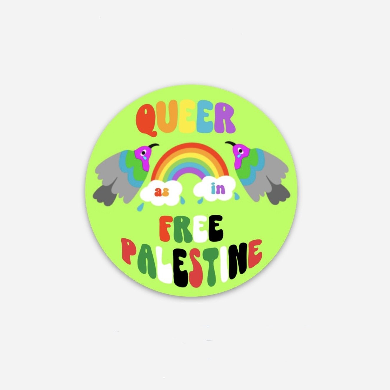 Free Palestine Pride Mutual Aid Sticker