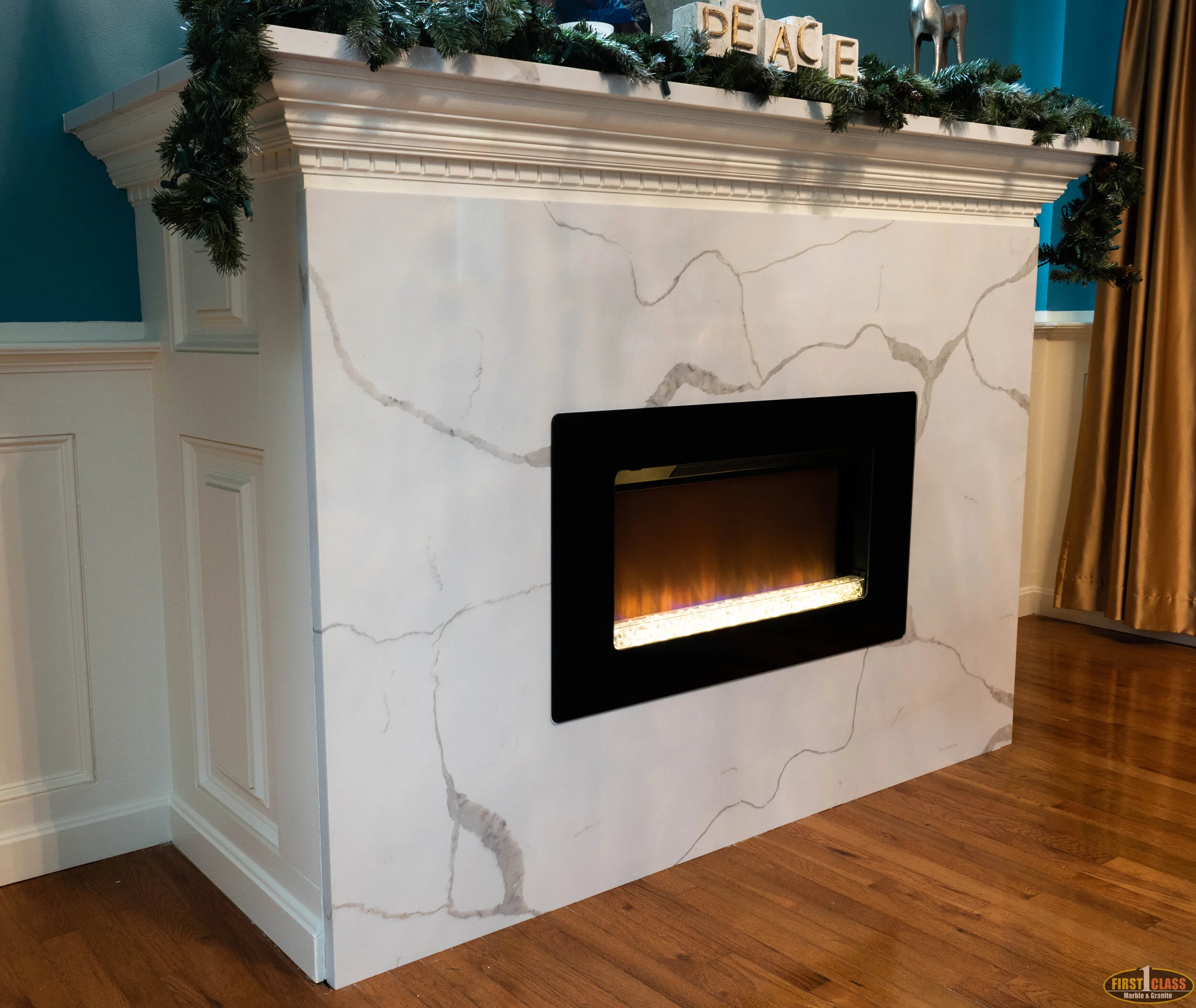 Material: Q-MSI Calacatta Classique Thickness, Finish & Stone Type: 3CM Polished Quartz Edge: Eased