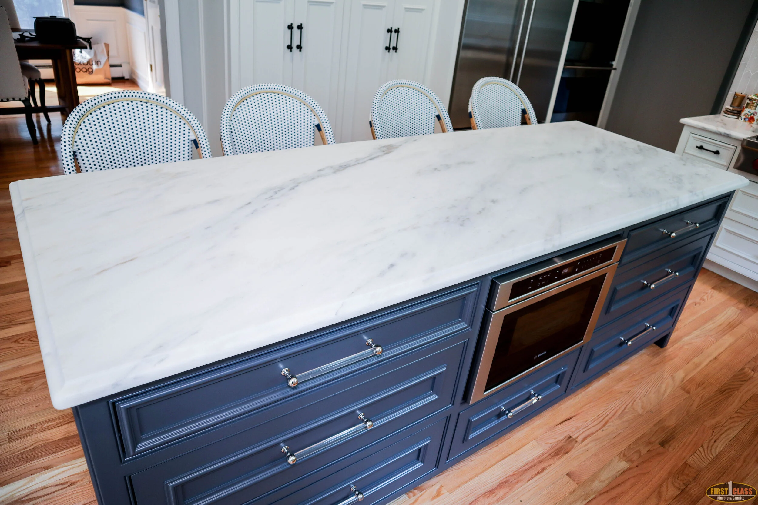 Material: Imperial Danby Thickness, Finish & Stone Type: 3CM Honed Marble Edge: Ogee