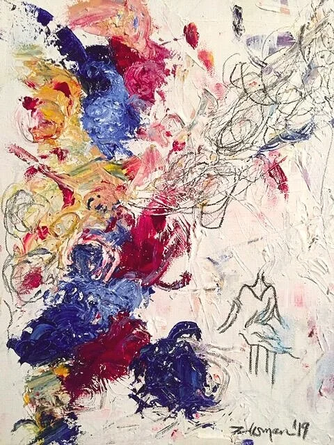 To Ire Is Human (Woman In Ruin). 2019. Oil, charcoal, and gesso on canvas (12" x 16”).