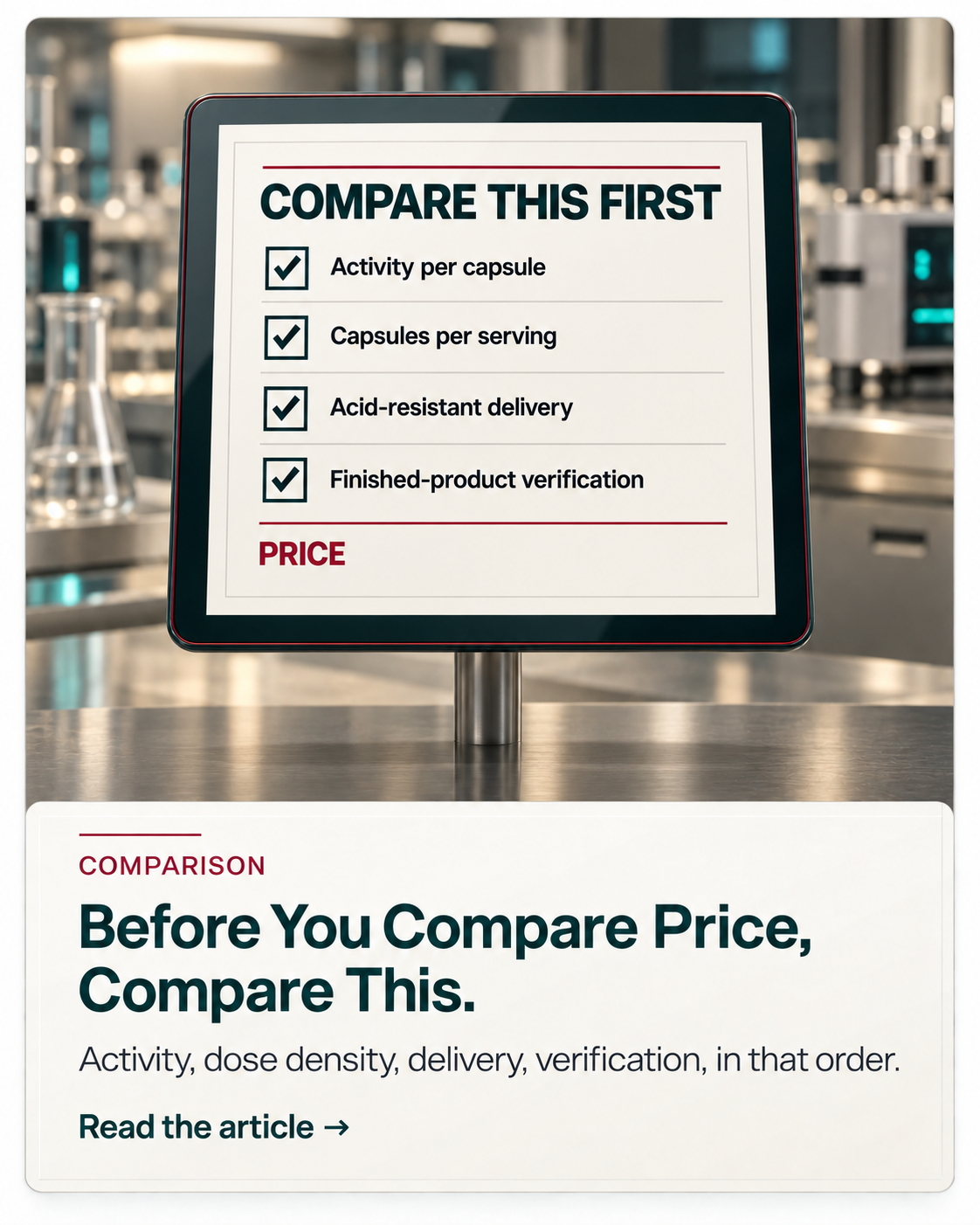 How to compare nattokinase supplements — comparison framework