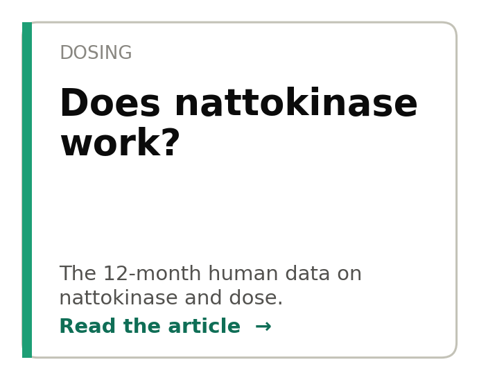 Does nattokinase work — human research on nattokinase dose