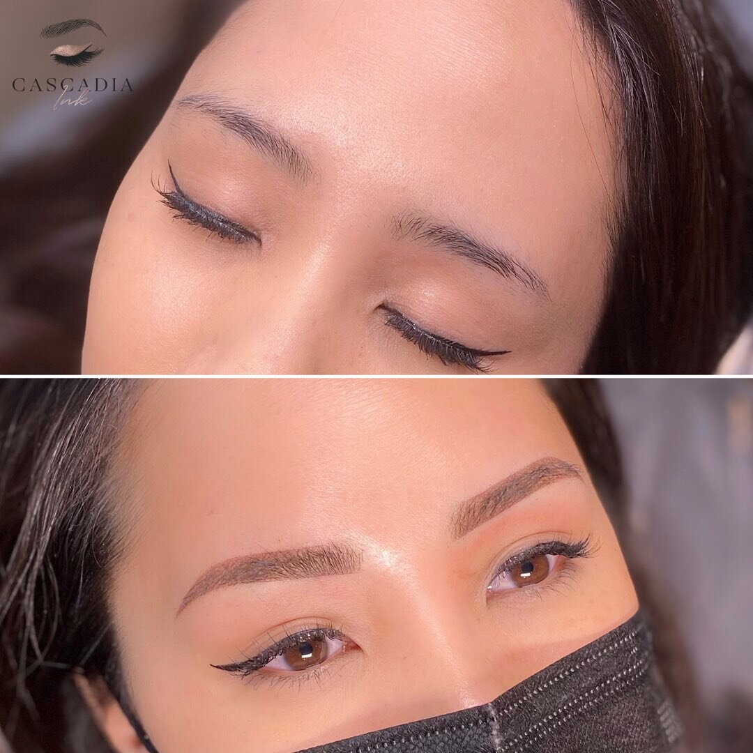 Ombr&eacute; powder brow transformation. Limited availability this month. Schedule a new service with Amanda of Krista and save $50. Click the link on my profile or text (253)200-9951 to schedule.