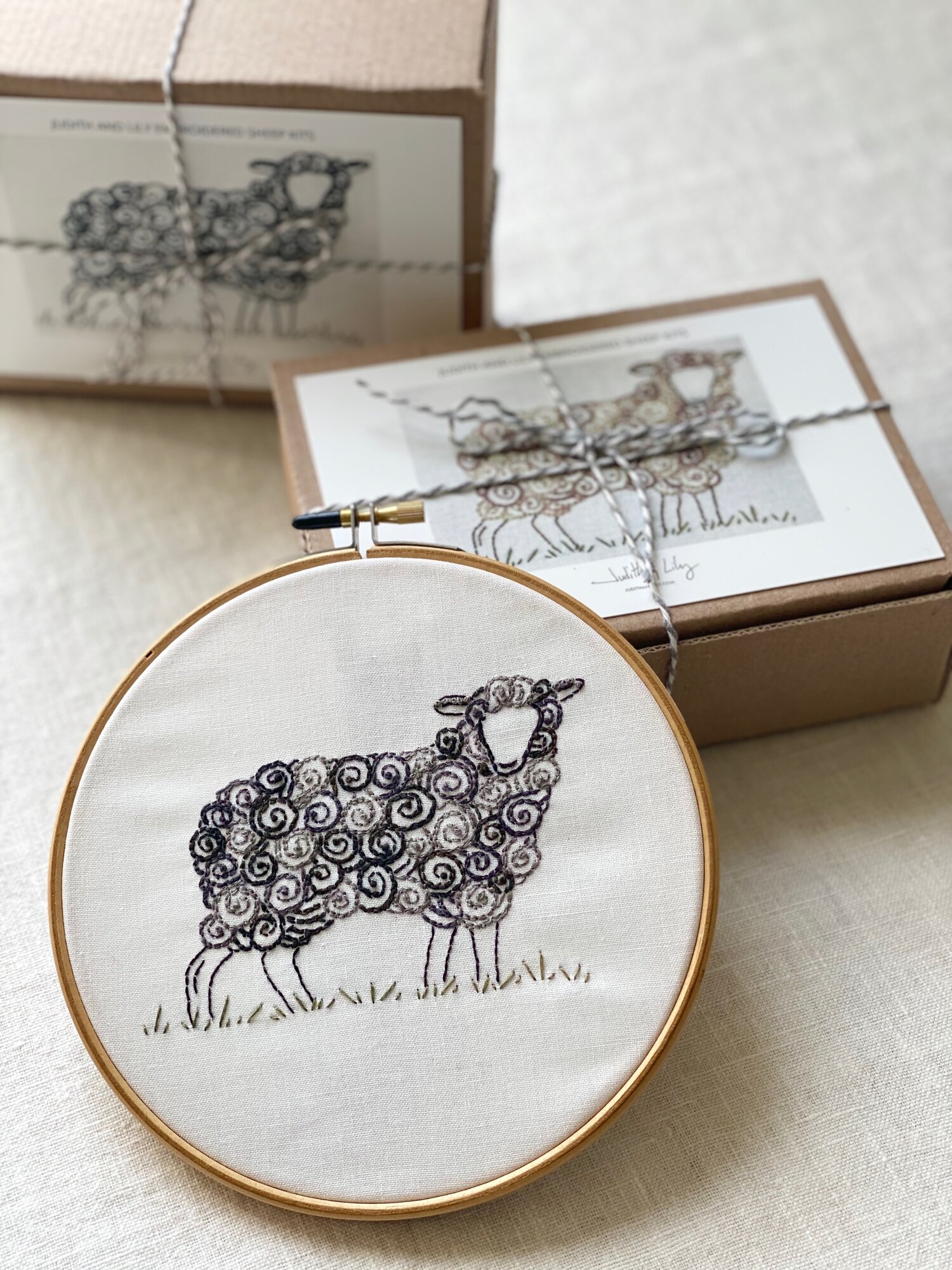 Sheep Embroidery Kit — Judith & Lily