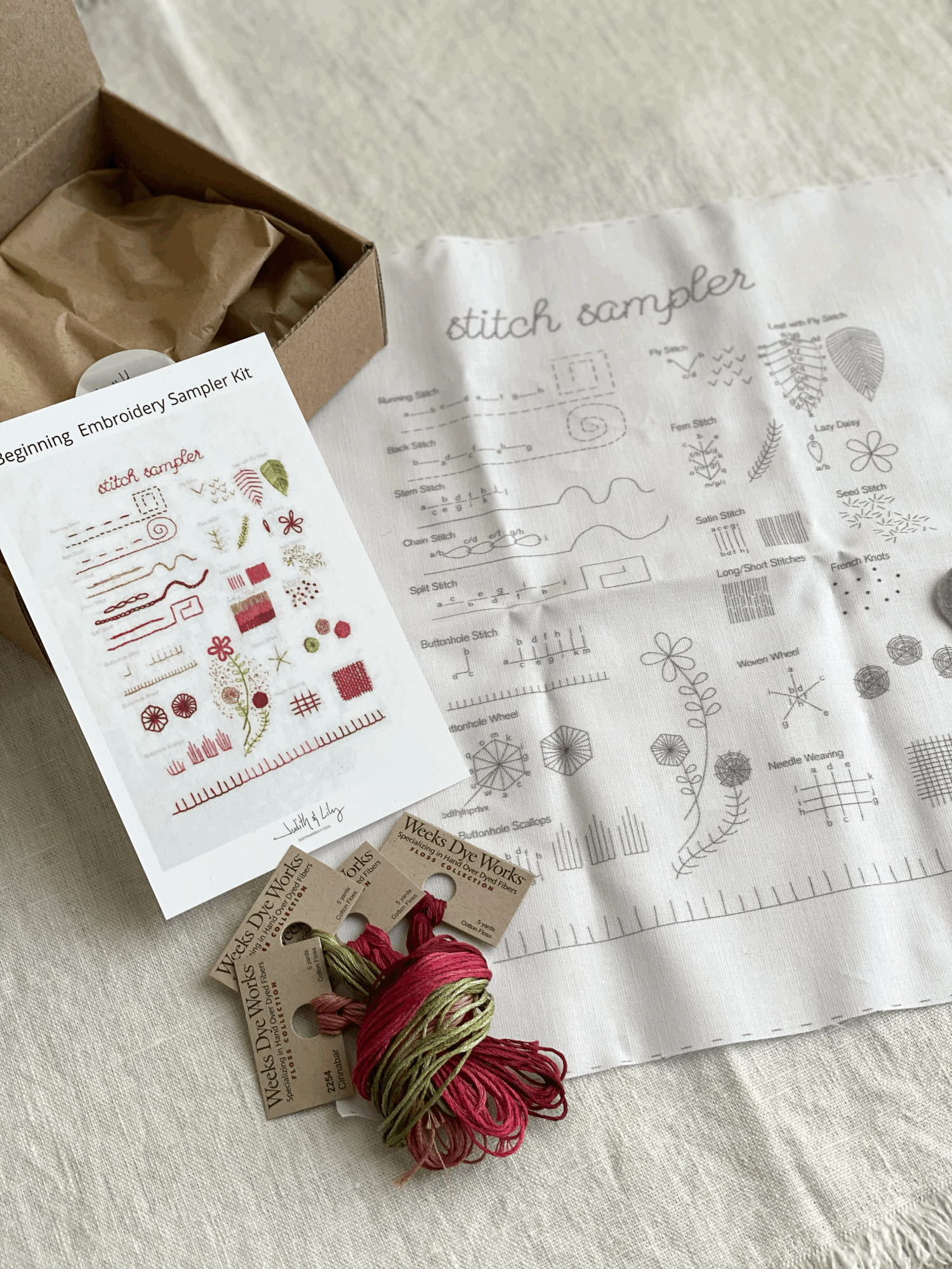 Beginner Stitch Sampler DIY Embroidery Kit for Beginners – High Crafting