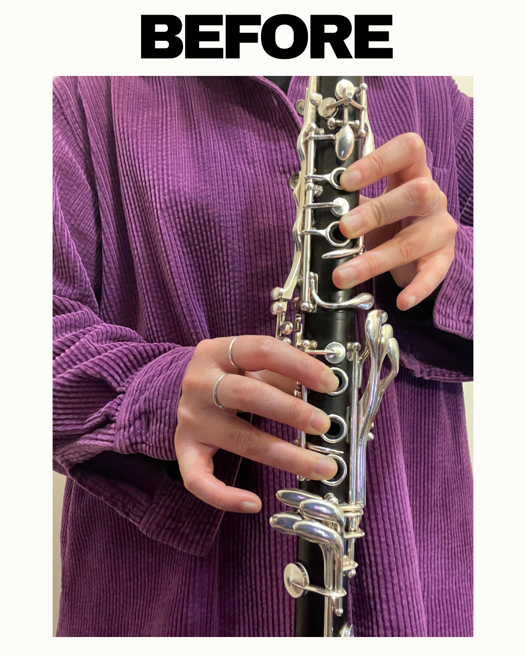 Beginner clarinet mistake not covering tone holes completely