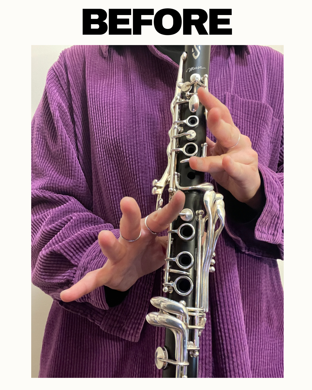 Clarinet fingers lifting too far from keys slowing technique
