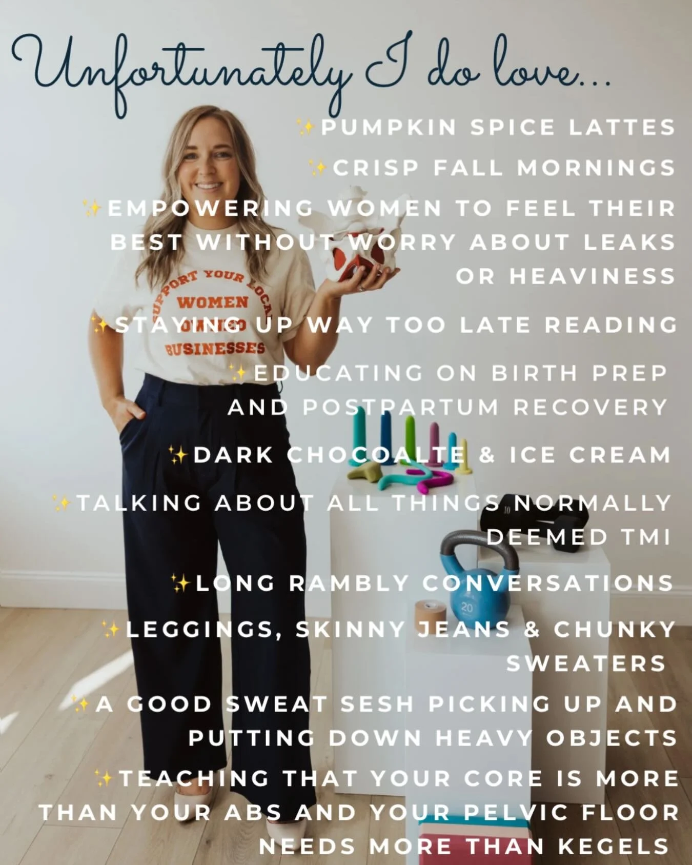 I may be a little late to the game but I love this trend so please enjoy a little round up things that bring me joy in my day to day both at home and at work #pelvichelath (and it&rsquo;s the best when multiple things on this list overlap ✨🍂🍫☕️
.
U