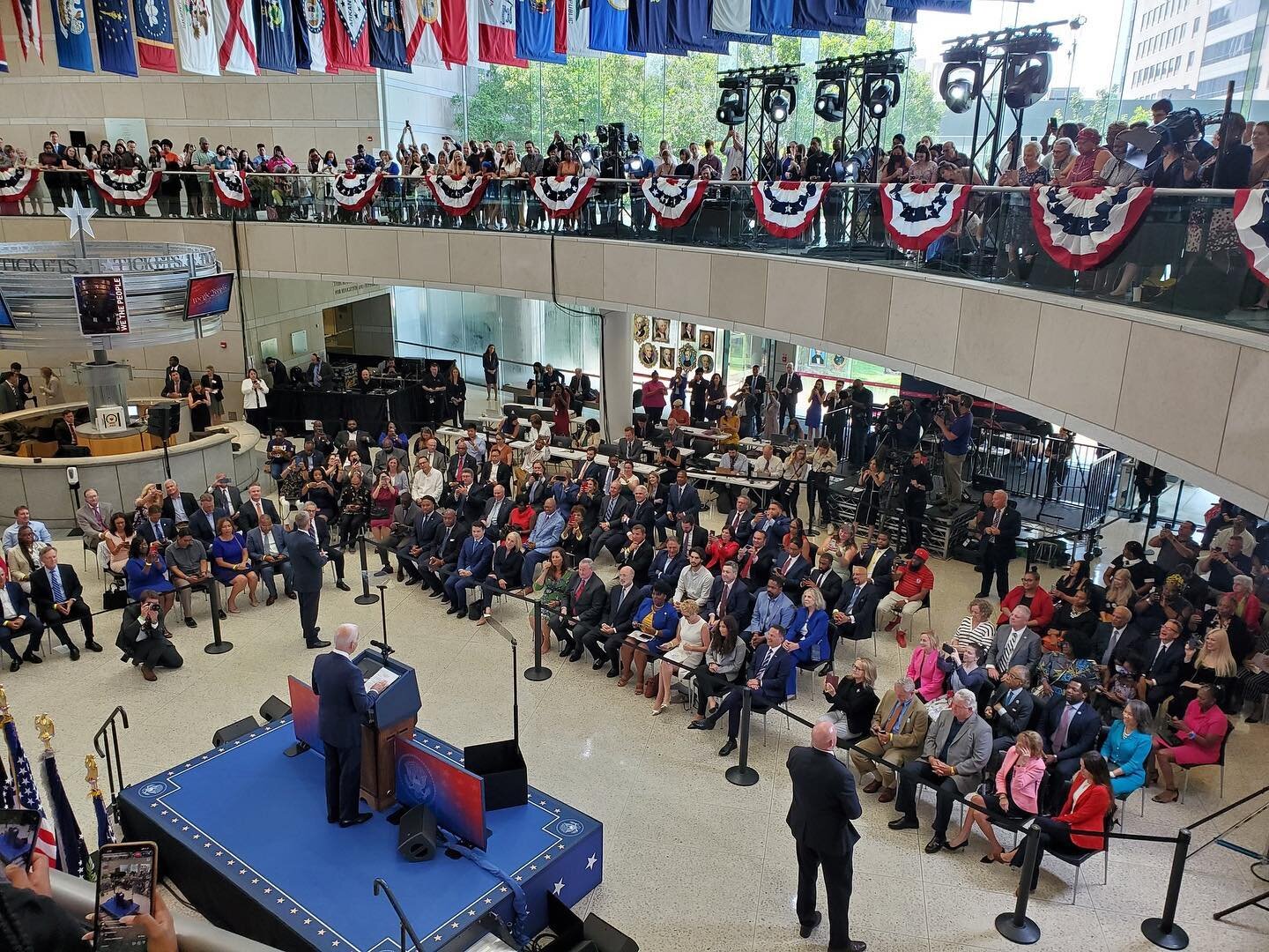 Today, President Biden visited Philadelphia to give a monumental speech on voting rights in the United States. 300 guests gathered in the National Constitution Center&rsquo;s Main Atrium to hear the President speak. Among those who were in attendance