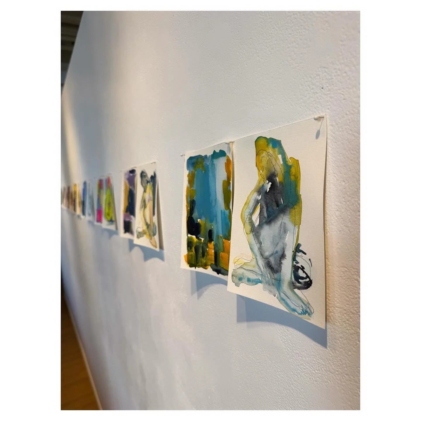 ✨ Colour as Subject ✨
Another series in my exhibition is a set of ten diptychs. For each one, I painted an abstract work first&mdash;focused entirely on colour as the subject&mdash;then followed it with a figurative watercolour, using the same palett