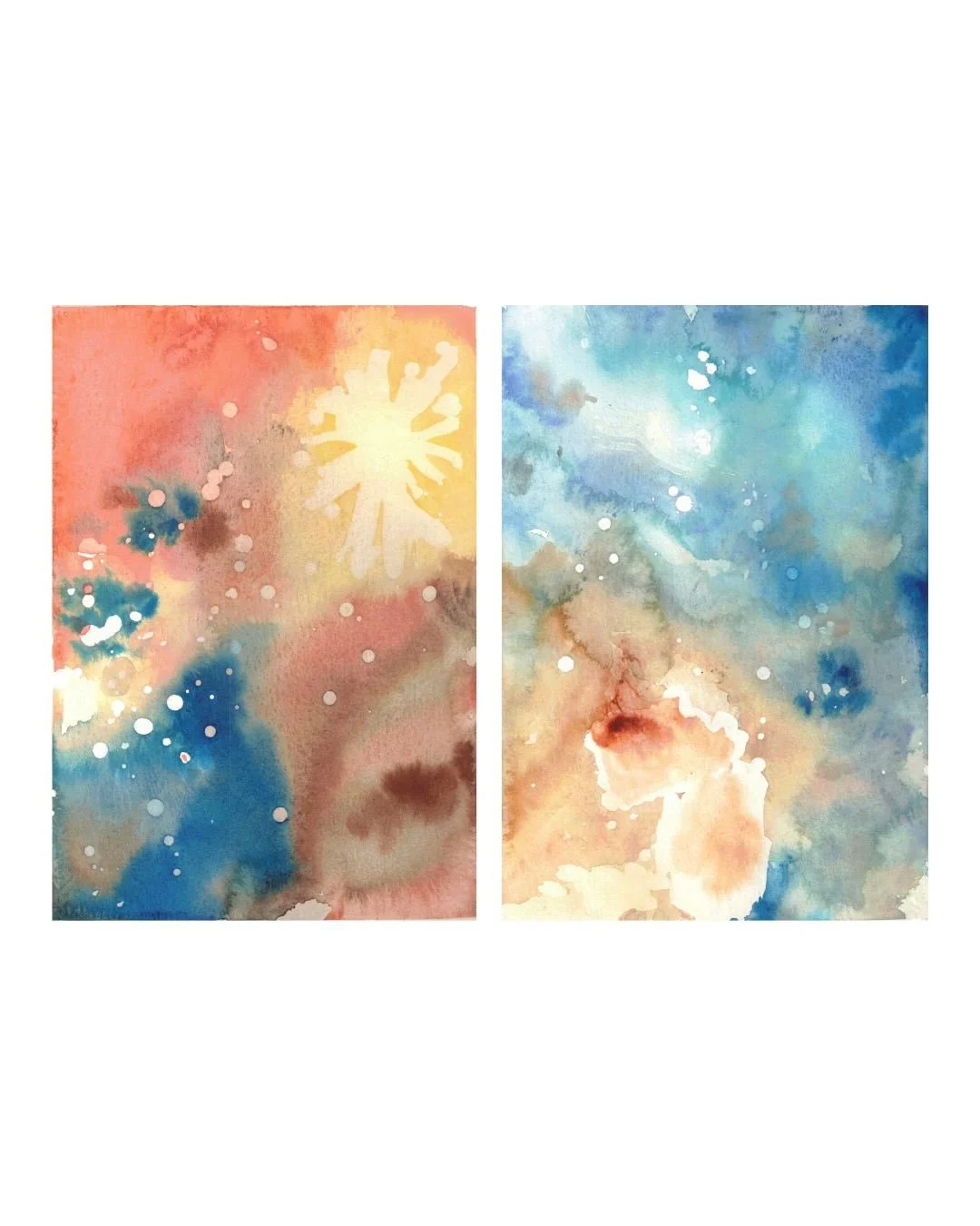 My focus in the studio lately has been experimentation. These loose explorations of textures and colour blooms also use masking fluid to hold highlights and reveal layers of colour. 

#watercolour
#watercolorpainting
#watercolourexperiments
#abstract