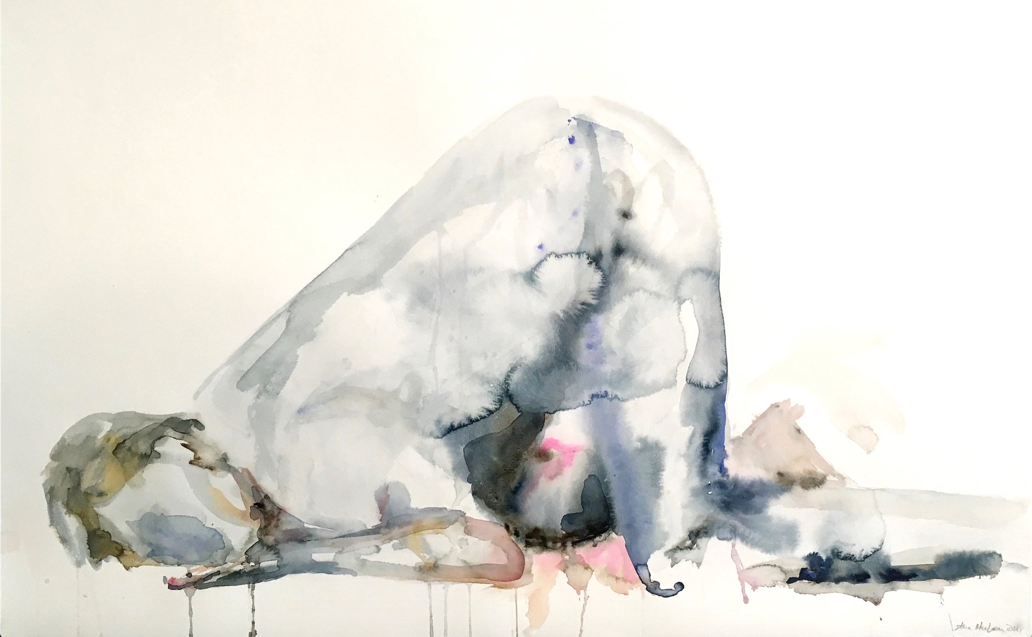  25” x 38” Watercolour on paper.  